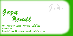 geza mendl business card